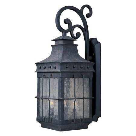Maxim Three Light Country Forge Seedy Glass Wall Lantern 30084CDCF